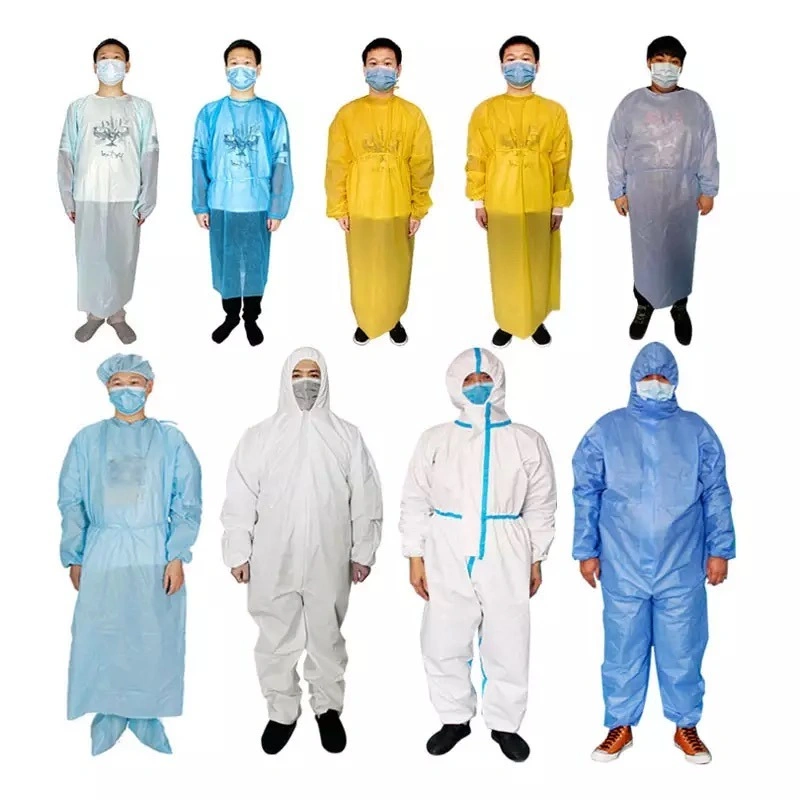 Disposable Non Woven PP PE SMS Microporous Coverall Industrial Supplies Suit Isolation Safety Work Protective Coverall