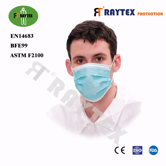 Raytex 11031 Нетканый материал 3-слойная маска для лица Тип ушной петли Прямая поставка с фабрики