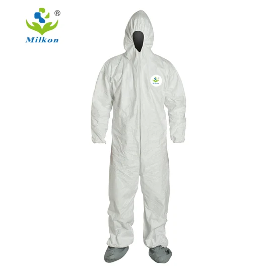 Белый, 50 шт. в коробке M, L, XL, XXL, Xxxl, Xxxxl, защитный костюм SMS Hazmat, химический защитный костюм